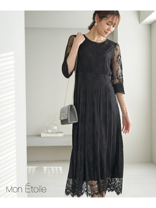 楽天市場 Mon E Toile 結婚式にも レースタックdress Rope Picnic ロペピクニック ワンピース ワンピースその他 ブラック グリーン ピンク 送料無料 Rakuten Fashion Rope Picnic ロペピクニック