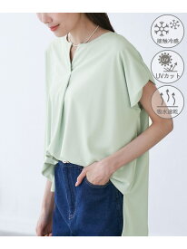 【SALE／35%OFF】カットジョーゼットスキッパートップス ROPE' PICNIC ロペピクニック トップス カットソー・Tシャツ ネイビー ホワイト【RBA_E】[Rakuten Fashion]