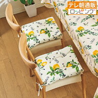 イタリア製シートクッション4枚組＜レモン＞ 両面同柄 洗濯可 厚さ約6cm 爽やか テレビ朝日 テレ朝通販 …