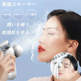 まだ間に合う 母の日 プレゼント美顔スチーマー 美顔器 超音波 エステ 水道水OK 顔 首元 デコルテ フェイス フェイシャルスチーマー ナノ イオン ナノスチーマー スチーム 加湿器 毛穴ケア 保湿 新生活 ギフト