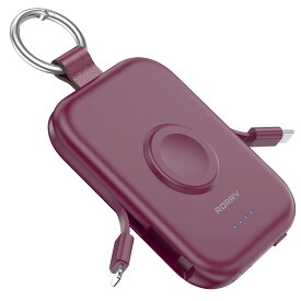 P10倍＼SNS話題沸騰／RORRY モバイルバッテリー apple watch 充電器 急速充電 5000mAh 2本ケーブル内蔵 アップルウォッチ対応 iphone 4台同時充電 Apple Watch ultra3/11/10/9全シリーズに対応 軽量 小型 コンパクト 持ち運ぶ iPhone17/16/15/14に対応