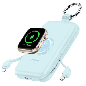 P10�{�I�ySNS�b�蕦�� ���~�j �}���[�d�zRORRY ���o�C���o�b�e���[ Apple Watch �[�d�� USB-C �P�[�u������ �A�b�v���E�H�b�`�[�d ���^ �y�� iphone�����[�d For Apple Watch �S�V���[�Y/iPhone15/16/17 �R���p