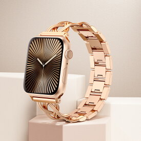 コンパチブル Apple Watch バンド アップルウォッチベルト ステンレス レディース メタルバンド 調整器具不要 長さ調整（135-185mm） For AppleWatch Ultra2/Ultra/10/9/8/7/6/5/4/3など おしゃれ 可愛い 女性