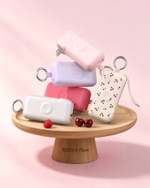 【お盆キャンペーン開催中 500円OFF+ポイント 5 倍】 RORRY Flow モバイルバッテリー コンセント内蔵（40W,10000mAh,USB-Cケーブル内蔵）Apple Watch対応 4台同時充電 LEDディスプレイ搭載 折りたたみ式ACプラグ カラビナ付 可愛いモバ充 6色展開 オールインミニ設計