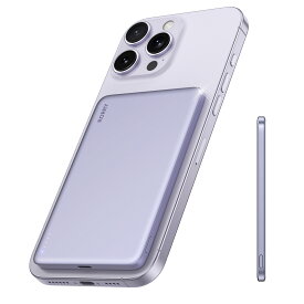 ＼お盆連休～p5倍／RORRY【8.6mm 超薄型 モバイルバッテリー magsafe】magsafe充電器 モバイル バッテリー 5000mAh　軽量 小型 アルミ合金製 低温充電 パススルー充電 ワイヤレス充電器 2台同時充電 マグネット式 ワイヤレス