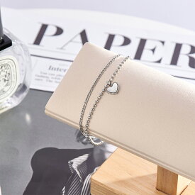 ブレスレット ハートペンダント 2連チェーンブレスレット サージカルステンレス 韓国アクセサリー