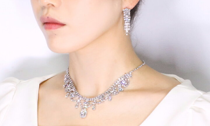 ブライダル アクセサリー ウェディング 3点セット セット 結婚式 ウェディングセット イヤリング ピアス ティアラ きらきら スワロフスキー 結婚式セット ネックレス パーティー 対応 二次会 ウエディング