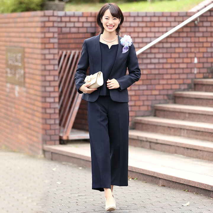 楽天市場】ワイドパンツ レディース 秋冬 スーツ パンツ 入園式 卒業式  