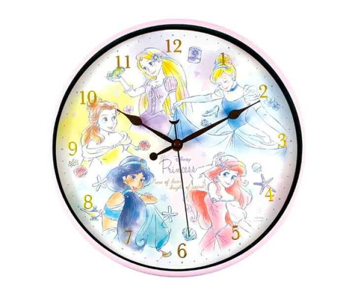 楽天市場 ディズニー インデックスウォールクロック カラフルアート プリンセス 壁掛け時計 時計 ディズニープリンセス ラプンツェル アリエル シンデレラ ベル ジャスミン プリンセス グッズ キャラクターグッズ ディズニーキャラクターグッズ ティーズ