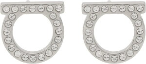 Ɏgy2_5OFFN[|zT@g[tFK sAX fB[X GANCINI CRYSTAL EARRING Vo[ NA 760122-696574 Salvatore Ferragamo