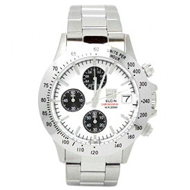 すぐに使える【2点で5％OFFクーポン】エルジン 腕時計 メンズ ホワイト シルバー FK1184S-W ELGIN