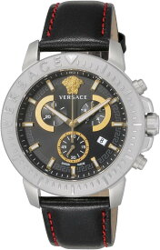 ヴェルサーチ 腕時計 メンズ New Chronograph ブラック レッドライン VE2E00121 Versace