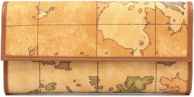 プリマクラッセ 長財布 W018-6000 ナチュラル ベージュ ブラウン 地図柄 メンズ レディース Prima Classe
