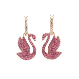 すぐに使える【2点で5％OFFクーポン】ピアス レディース ピンク クリア スワロフスキー Iconic Swan Earrings ピンクスワン SWAROVSKI 5647544