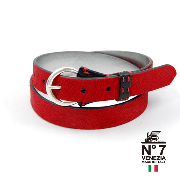 イタリア製ポニーファーレザーベルトレディース 市販 no7-s799-redNO7ナンバーセブン ランキング ファッション バックル 革小物 21000 新着 belt ブランド