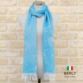 ストール春夏イタリア製レディース・メンズ・ユニセックスberly-25055-blueブルー・BERLYベリー【マフラー】【スカーフ】【stole】【women】【men】11000