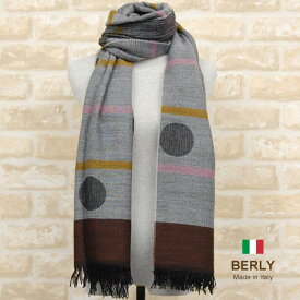 大判ストール 秋冬イタリア製レディース メンズ ユニセックスberly-8527-grey グレーBERLY ベリー【マフラー】【スカーフ】【stole】【women】【men】13000