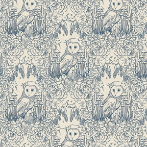 【USAコットン】【ブロード】フクロウ きのこ 月明かり プリント生地 / ART GALLERY FABRICS COH28903-AGF