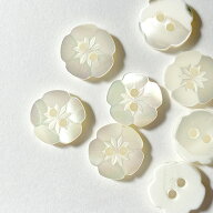 【貝ボタン】シェル ボタン (お花型) 11.5mm / 1個売り No.500-11.5mm