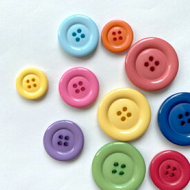 カラフル ボタン 4つ穴 【全19色】【3サイズ】No.VLH13