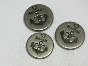 【在庫限り】【ヨーロッパ製ボタン】 MARINE*マリン イカリ柄*メタル ボタン約22mm 1個単位での販売です。50091_22_SM