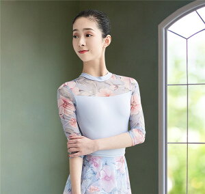 ダンス服 新体操 ステージ バレエ用品 花柄 レオタード 大人 ダンス衣装 女子 ジュニア パット付き ジュニア 美しい胸元 大人用 バレエレオタード シンプル おしゃれ バレエ用品 バレリーナ