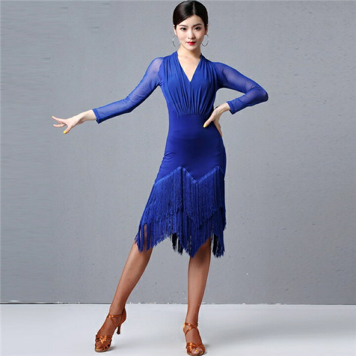 楽天市場】ラテン衣装 チャチャチャ 社交ダンス ラテンドレス 七分袖  