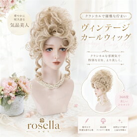 ウィッグ lolita パーマ 金髪 ロリータ風 原宿風 中世 貴族風 かつら 巻き毛 レディース コスプレ ゴールド 可愛い 耐熱ウィッグ コスチューム 仮装 大人 ハロウィン イベント 舞台 演劇 変装 小道具 パーティー 中世ヨーロッパ 女装