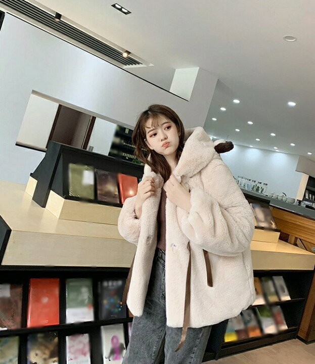 楽天市場】もこもこアウター もふもふコート ボアコート 熊耳 ふわふわ  