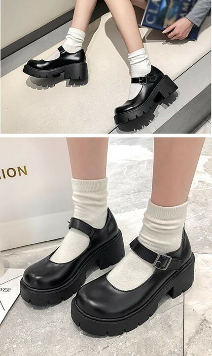 楽天市場】パンプス 可愛い 厚底 普段着 ロリータ靴 レディース 