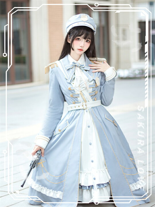 楽天市場】ミニロリ 軍服ロリータ ゴスロリ フルセット ワンピース 