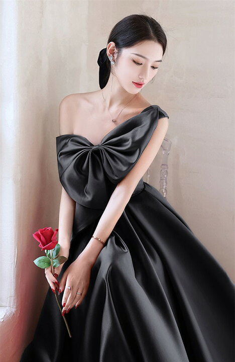 6 【美品】結婚式、二次会、ドレスリボンワンピース 