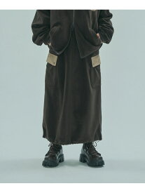 ROSE BUD x SPALDING/FLEECE SKIRT ROSE BUD ローズバッド スカート ロング・マキシスカート ホワイト ブラウン【送料無料】[Rakuten Fashion]