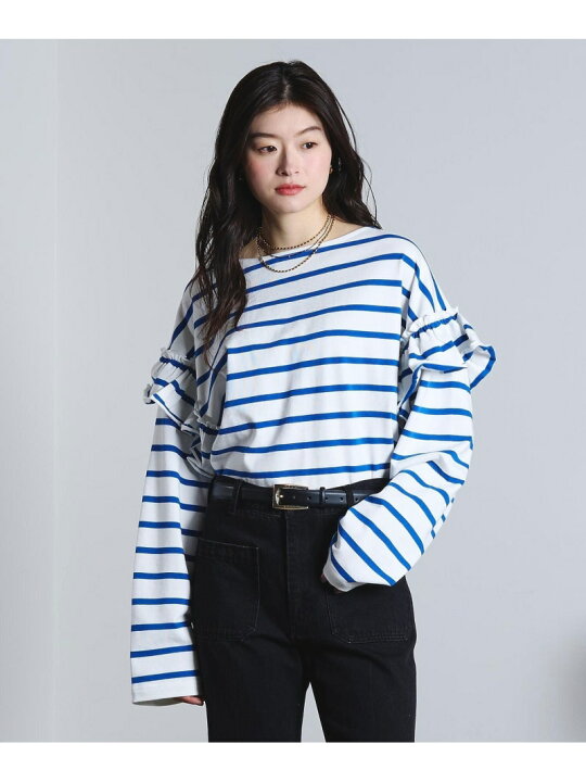 楽天市場】【SALE／50%OFF】FRILL STRIPE L/S TOP ROSE BUD ローズ 