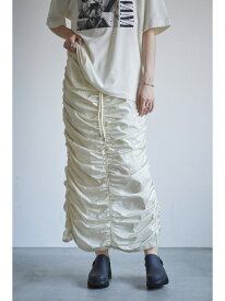 【SALE／20%OFF】シャーリングスカート ROSE BUD ローズバッド スカート その他のスカート ホワイト カーキ【RBA_E】【送料無料】[Rakuten Fashion]