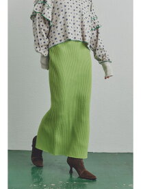 リブニットスカート ROSE BUD ローズバッド スカート その他のスカート グリーン ブラック パープル ピンク【送料無料】[Rakuten Fashion]