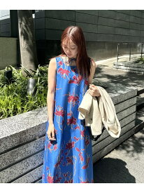 FLOWER PRINT DRESS ROSE BUD ローズバッド ワンピース・ドレス ワンピース ブラウン オレンジ ブルー【送料無料】[Rakuten Fashion]
