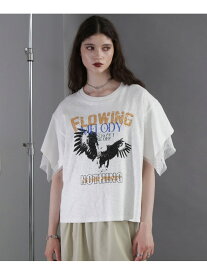 【SALE／50%OFF】OKIRAKU*ROSEBUD/メッシュレイヤード スリーブ Tシャツ OKIRAKU×ROSEBUD ローズバッド トップス カットソー・Tシャツ ホワイト【RBA_E】【送料無料】[Rakuten Fashion]