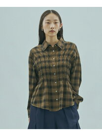 SHIRRING SHIRT ROSE BUD ローズバッド トップス シャツ・ブラウス ブラウン ブルー【送料無料】[Rakuten Fashion]