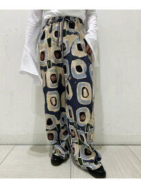 ART PRINT PANTS ROSE BUD ローズバッド パンツ その他のパンツ ベージュ ブルー【送料無料】[Rakuten Fashion]