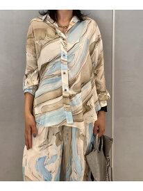【SALE／30%OFF】マーブルプリントシャツ ROSE BUD ローズバッド トップス シャツ・ブラウス グリーン ブルー【RBA_E】【送料無料】[Rakuten Fashion]