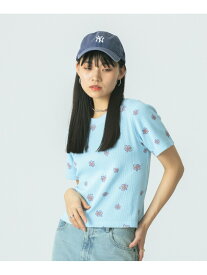 FLOWER PRINT S/S TEE ROSE BUD ローズバッド トップス カットソー・Tシャツ ホワイト ブルー【送料無料】[Rakuten Fashion]