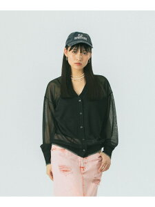 �ySALE�^30%OFF�zSHEER V-NECK CARDIGAN ROSE BUD ���[�Y�o�b�h �g�b�v�X �j�b�g �u���b�N �O���[���yRBA_E�z�y���������z[Rakuten Fashion]