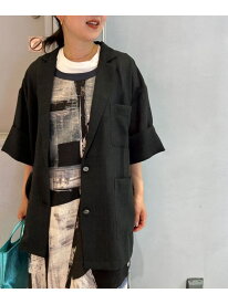 ハーフスリーブシャツジャケット ROSE BUD ローズバッド トップス シャツ・ブラウス ブラック ベージュ【送料無料】[Rakuten Fashion]