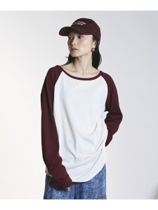 COLOR BLOCK RAGLAN TEE ROSE BUD ���[�Y�o�b�h �g�b�v�X �J�b�g�\�[�ET�V���c �z���C�g�y���������z[Rakuten Fashion]