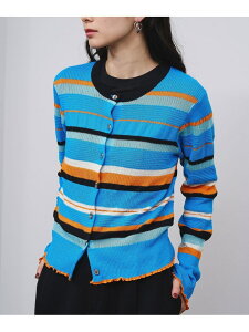 �ySALE�^20%OFF�zBORDER KNIT CARDIGAN ROSE BUD ���[�Y�o�b�h �g�b�v�X �j�b�g �u���[ �s���N�yRBA_E�z�y���������z[Rakuten Fashion]