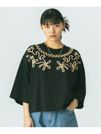 【SALE／30%OFF】(mag.by c)EMBROIDERY H/S TEE mag.by c ローズバッド トップス カットソー・Tシャツ ホワイト ブラック【RBA_E】【送料無料】[Rakuten Fashion]
