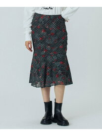 【SALE／10%OFF】CREOLME/FLOWER PRINT SKIRT CREOLME ローズバッド スカート ミディアムスカート ブラック イエロー【RBA_E】【送料無料】[Rakuten Fashion]