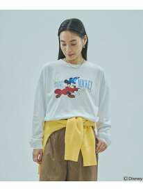 DISNEY『FANTASIA』/L/S TEE ROSE BUD ローズバッド トップス カットソー・Tシャツ ブラック ホワイト【送料無料】[Rakuten Fashion]