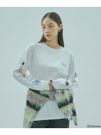 DISNEY『FANTASIA』/SLEEVE PRINT L/S TEE ROSE BUD ローズバッド トップス カットソー・Tシャツ ブラック ホワイト【送料無料】[Rakuten Fashion]
